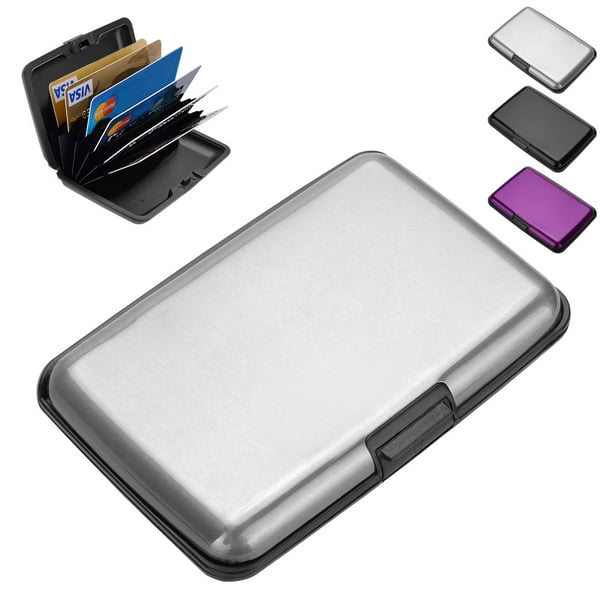 Hot Portable Metal Alloy Credit Card Holder Case Box Money Clip Black//Silver